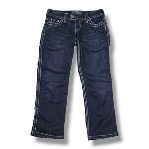 Silver Tuesday Skinny Crop Jeans‎ Womens 27 Low Rise Embroidered